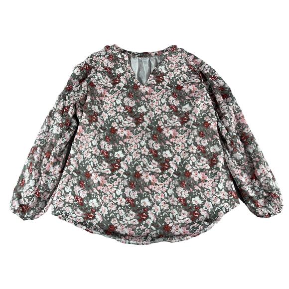 BTFBM Shirt Womens 2XL XXL Multicolor Plus Floral Amazon Lined Lightweight Top - Picture 1 of 11